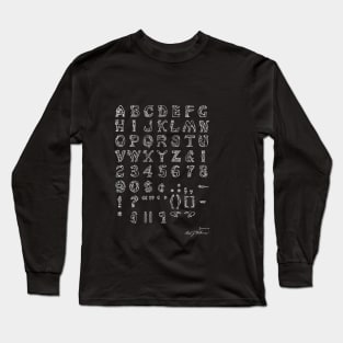 Font of Type Vintage Patent Hand Drawing Long Sleeve T-Shirt